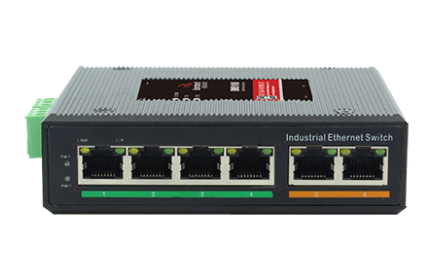 蓝狮BM-IES06工业以太交换机，配置6个10/100M以太网电口。用于工业现场实现多台主板服务器、中继器、集线器、终端机与多台终端机之间的互联。